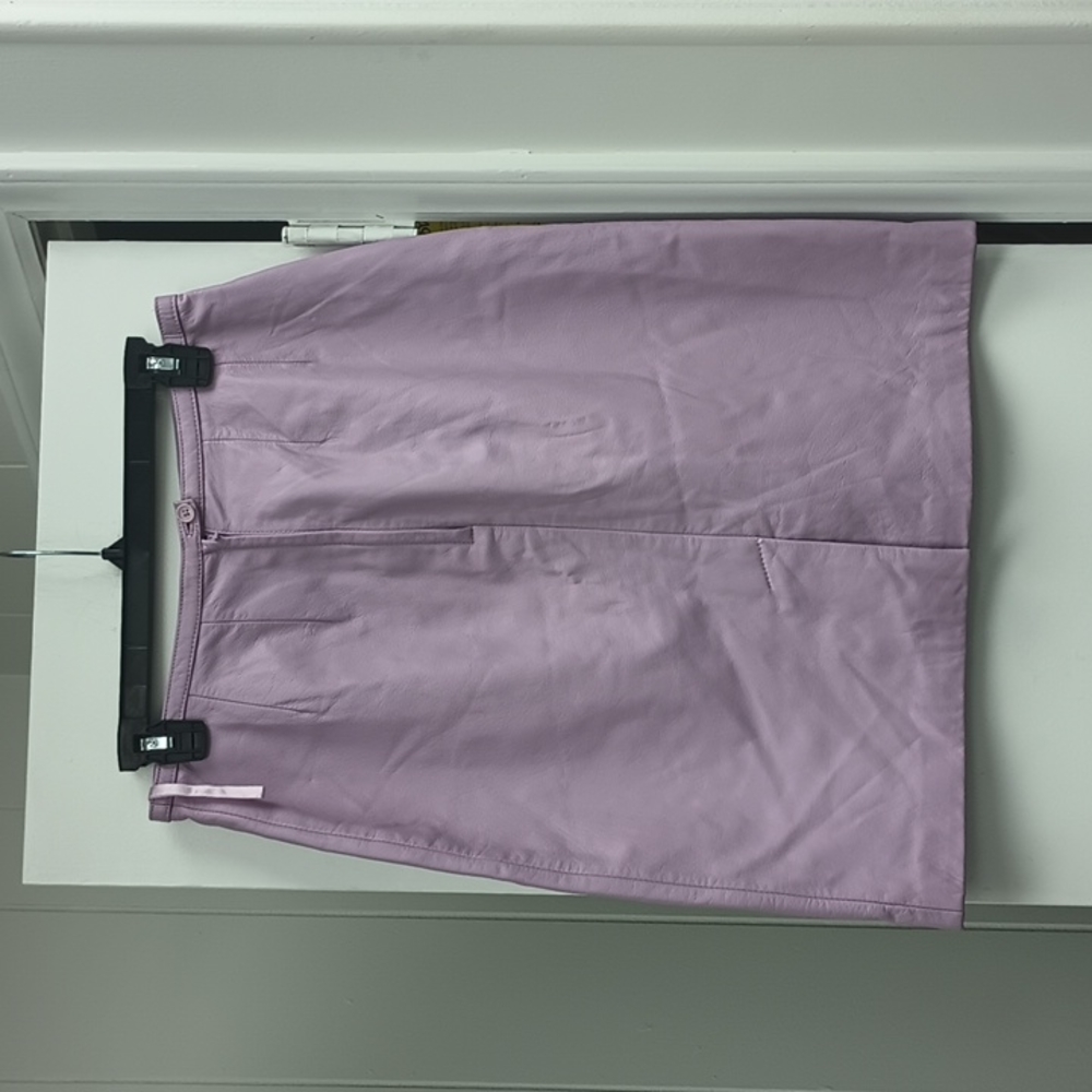 Like new genuine leather lilac skirt - Picture 2 of 6